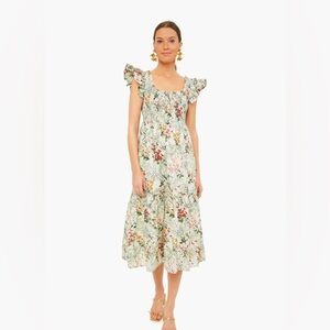 Tuckernuck Mallie smocked midi dress Sun Faded Fields floral Large